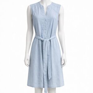 NWT Malvin Sleeveless Linen Blend Shirt Dress with Waist Tie